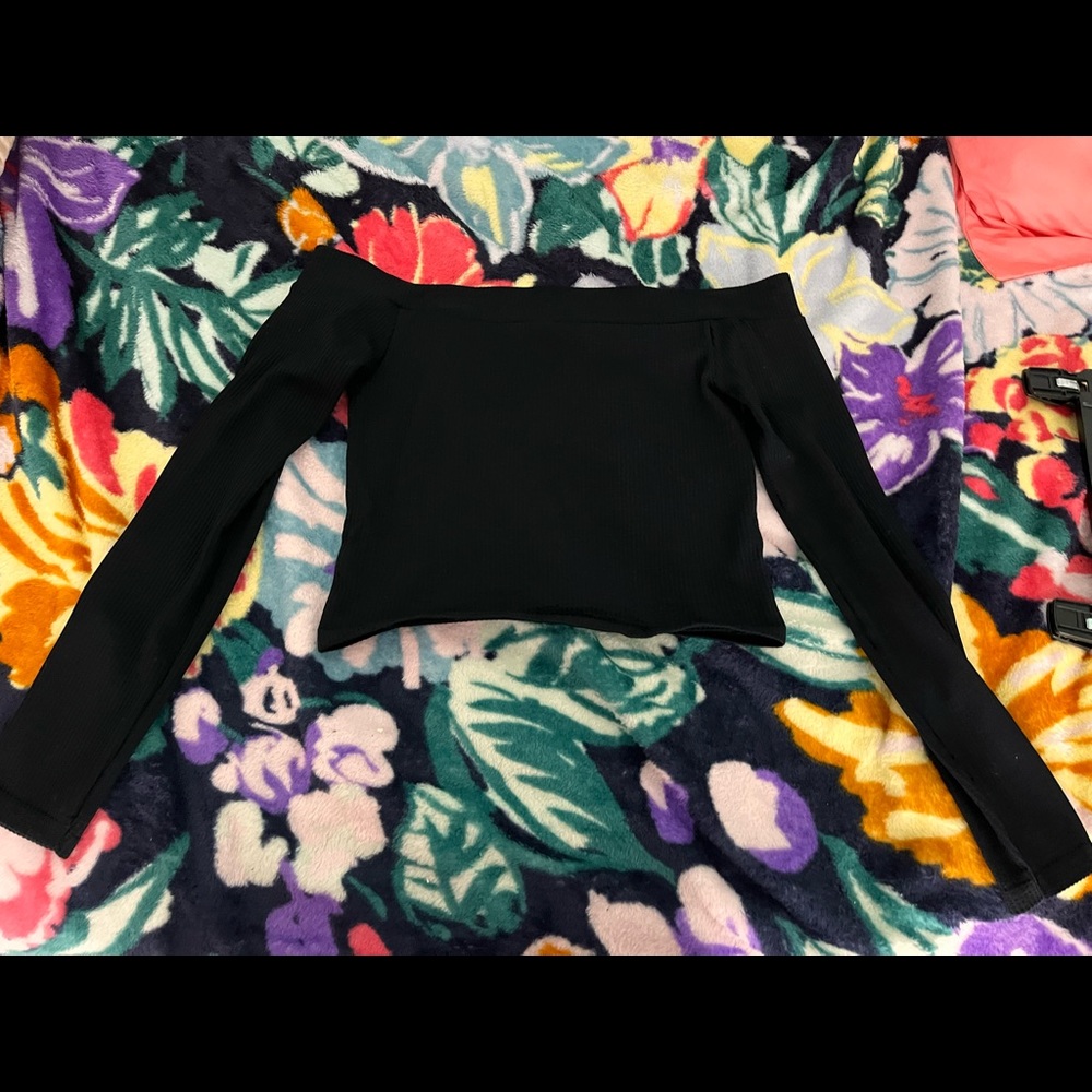 Black long sleeve tube top